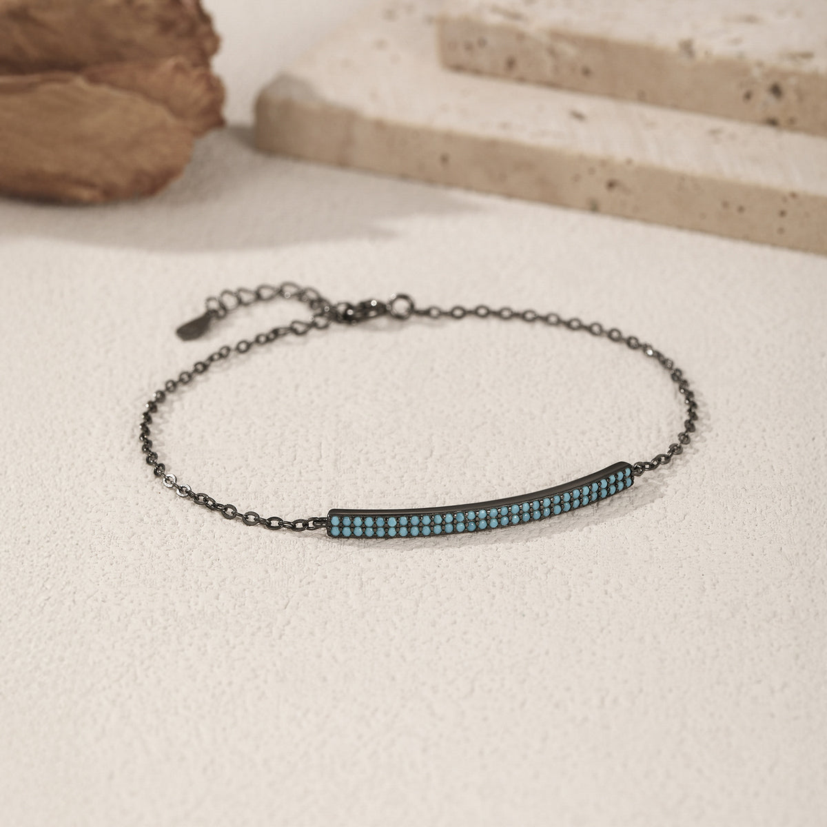 925 Sterling Silver Black Turquoise Bracelet