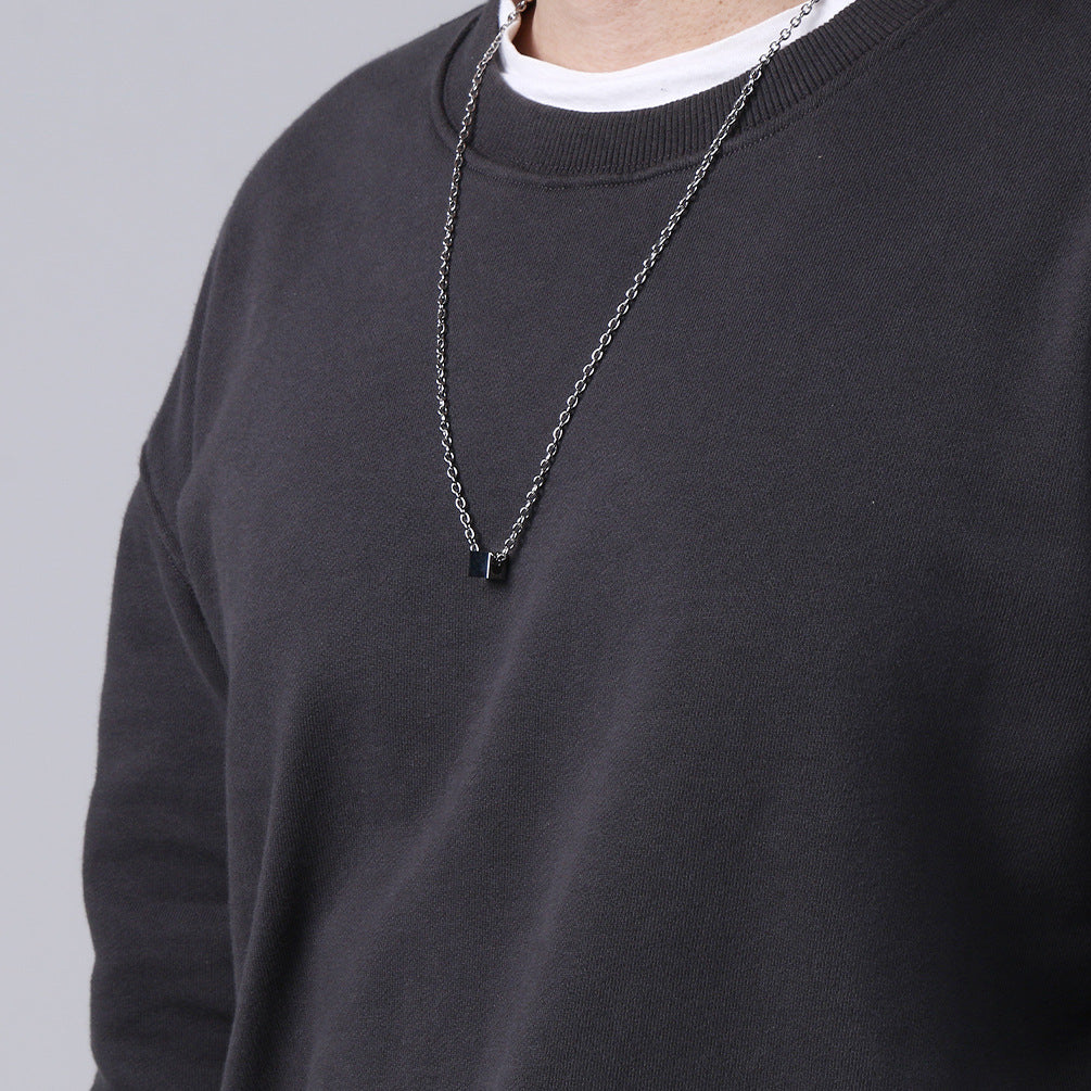 Minimalist Cold Wind Small Square Titanium Steel Necklace