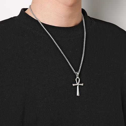 Planderful Cross Necklace Unisex Stainless Steel Anka Pendant For Him And Her Durable Everyday Elegance Gift