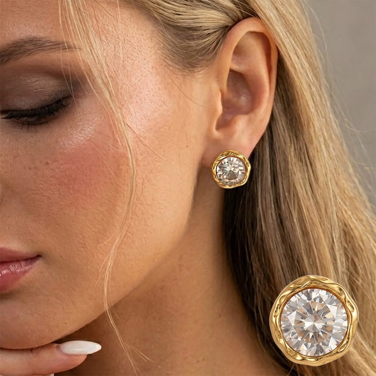 Planderful Vienna Verve Stainless Zircon Stud Earrings Women