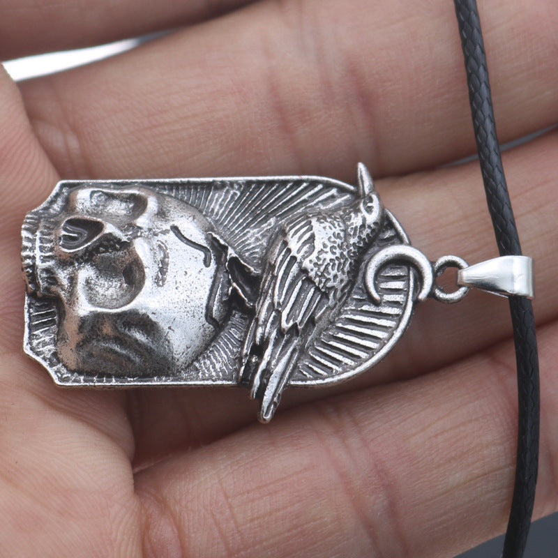 Planderful Celtic Skull Moon Necklace Punk Men Women