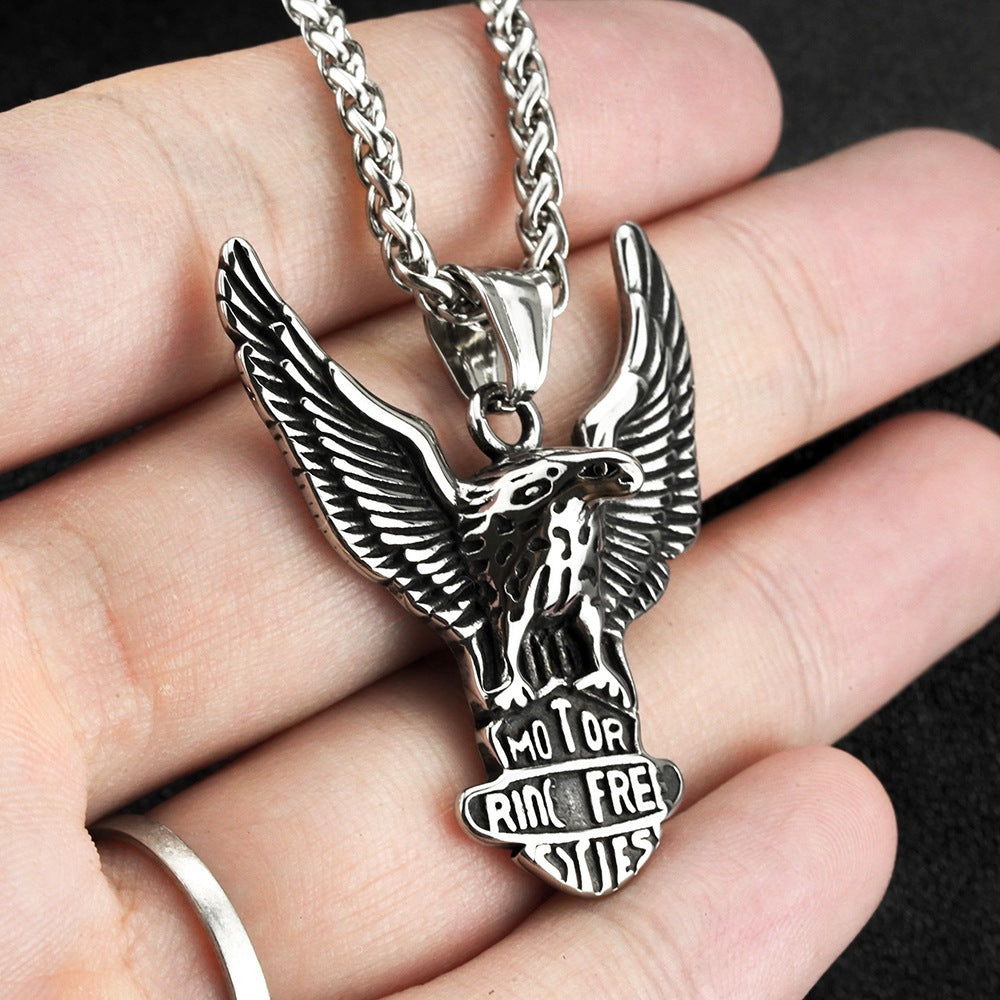 European And American Retro Men's Jewelry Eagle Pendant Necklace