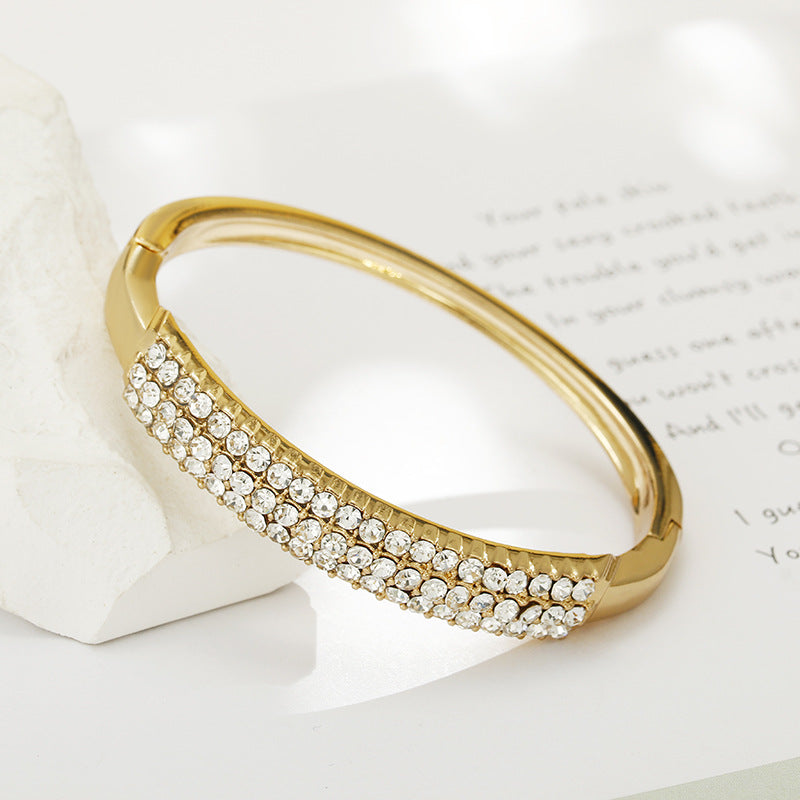 Luxurious Vienna Verve Alloy Bracelet - Elegant Cross-border 18k Gold Jewelry