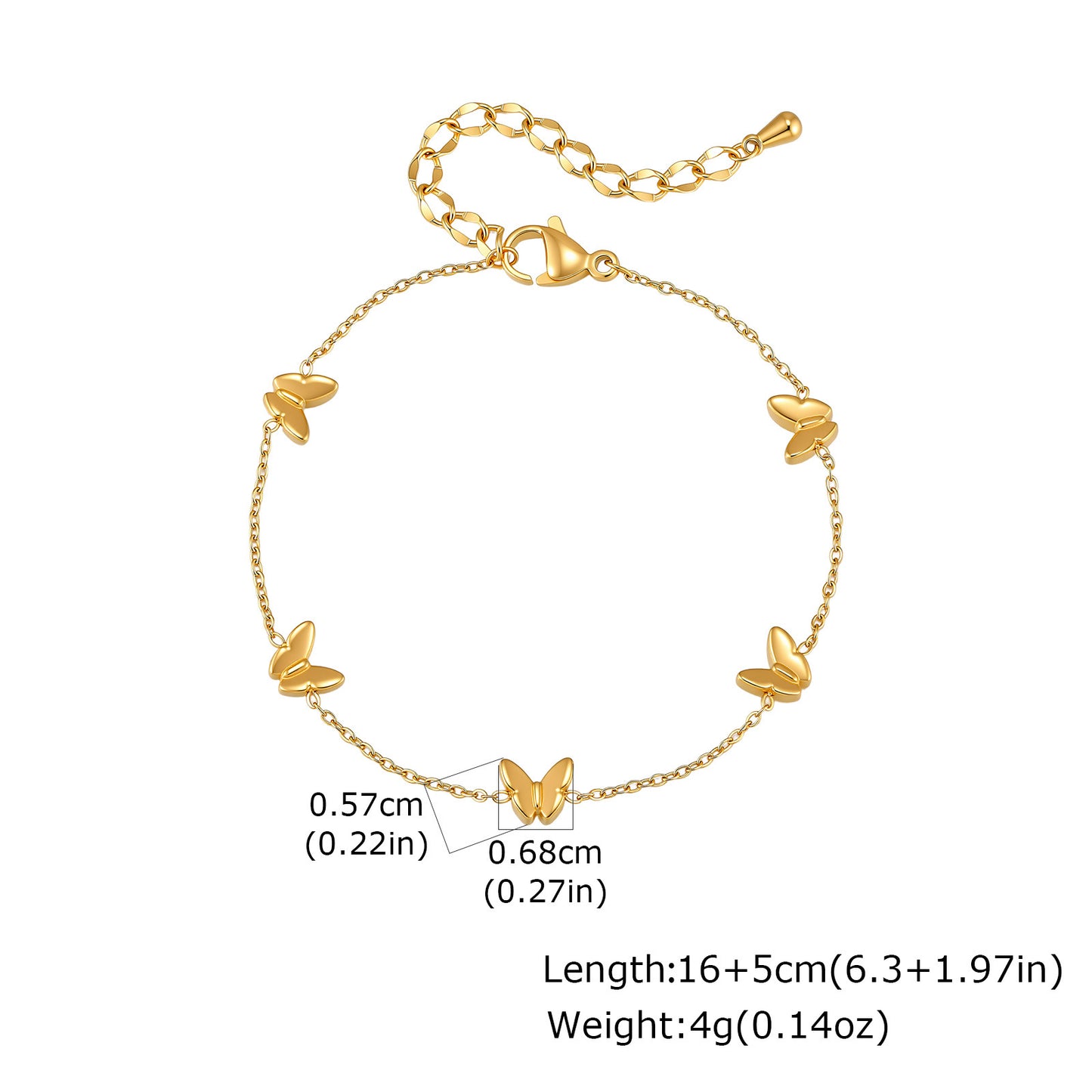 Stainless Steel Wind Delicate Sense Ladies Collarbone Chain Butterfly Necklace Gold