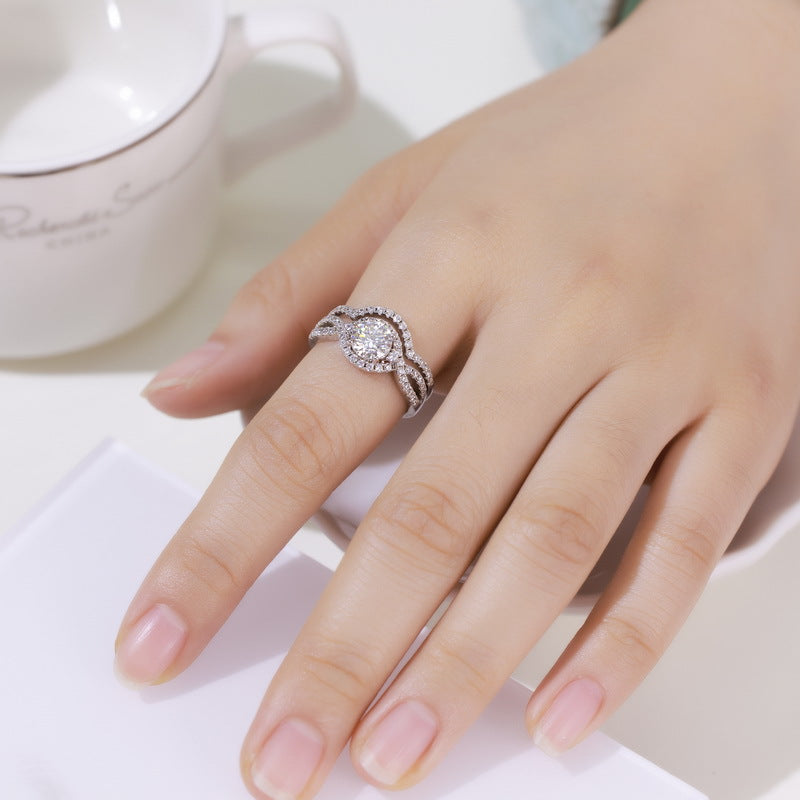 Planderful Stackable Moissanite Sterling Silver Ring – 6.5 × 6.5 mm, 1 ct – Style 1