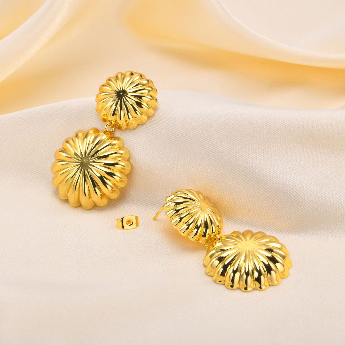 Modern Gold-Tone Stainless Steel Earrings