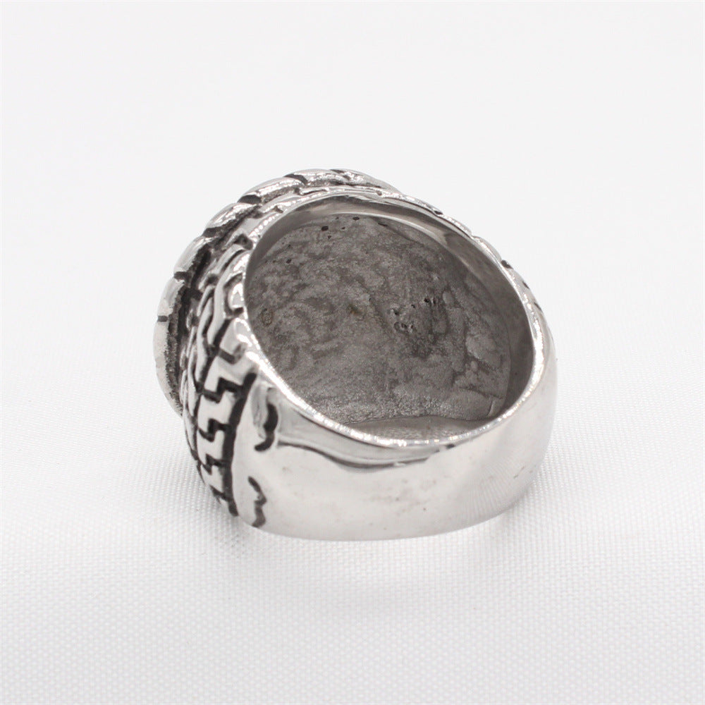 Planderful Everyday Genie – European and American Personalized Retro Men's Titanium Steel Ring