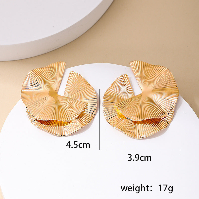 New Vienna Verve Metal Fan Shaped Dinner Earrings