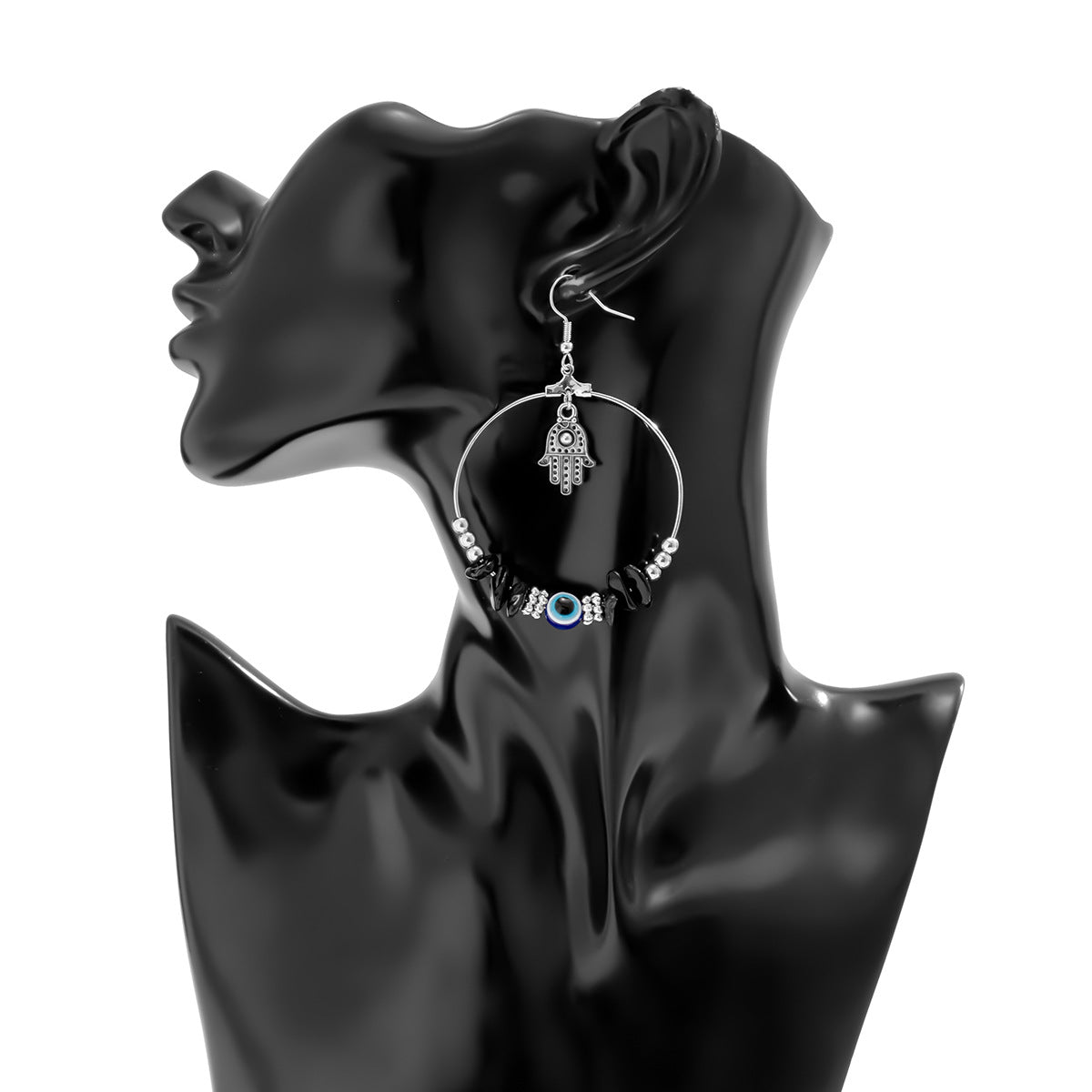 European and American Jewelry Collection featuring Unique Geometric Earrings, Retro Round Rings, and Eye-catching Stone Earrings