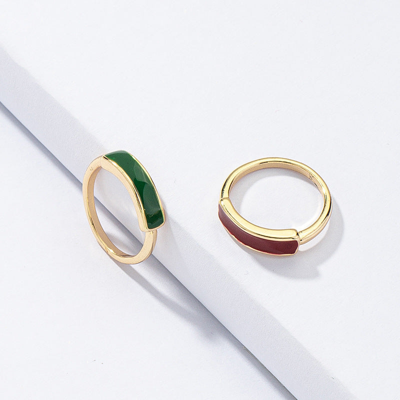 Glazed Ring Sets: Trendy Summer Jewelry Collection for Europe and America