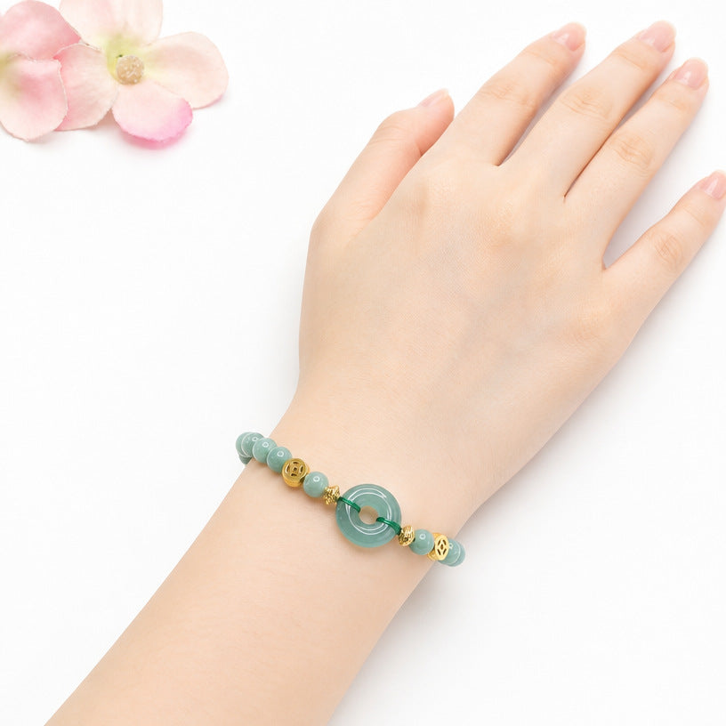 Blue Water Jadeite Classic 5.8 mm Beaded Bracelet