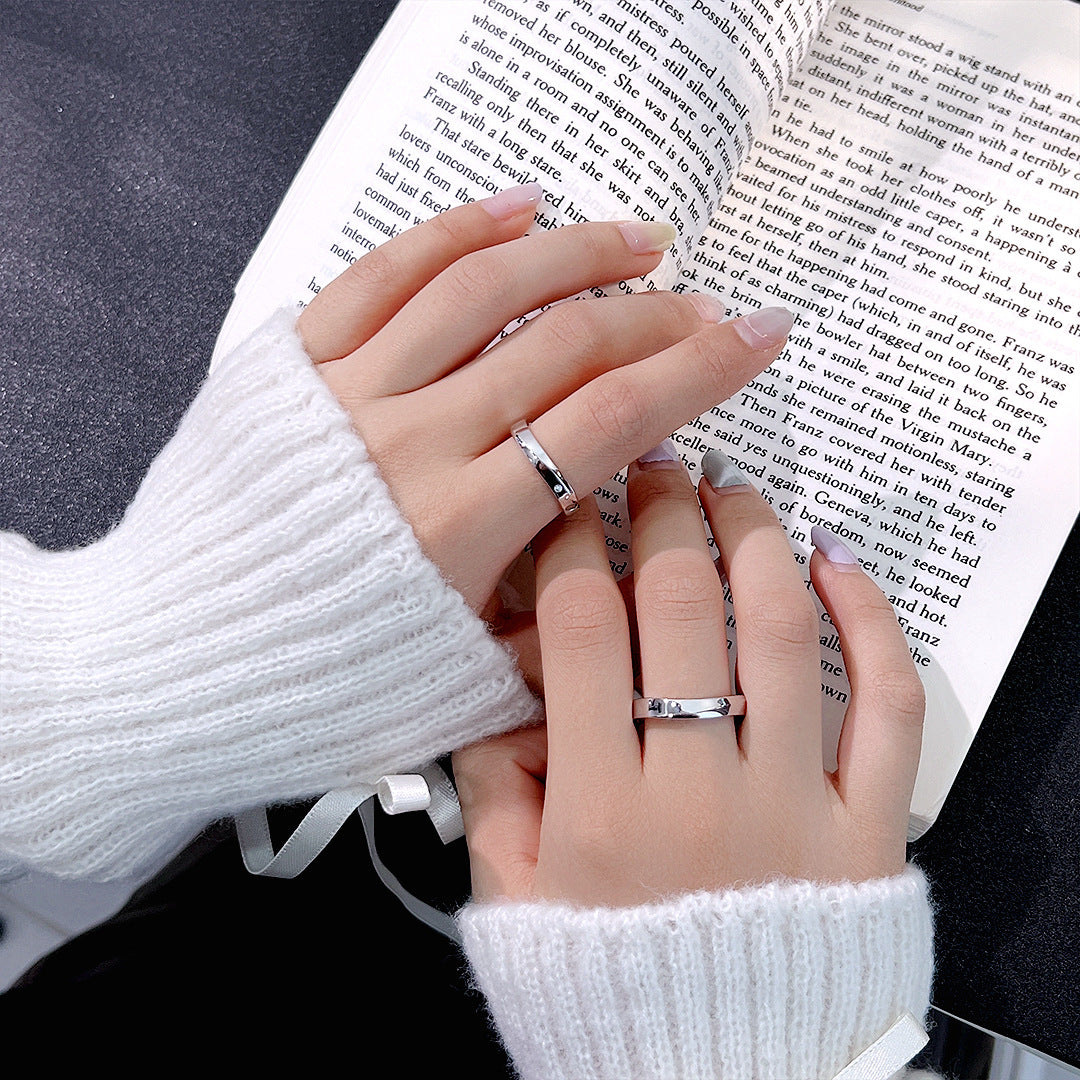 Magnetic Mobius S925 Sterling Silver Couple Ring By Planderful For Him And Her Adjustable Light Luxury Gift