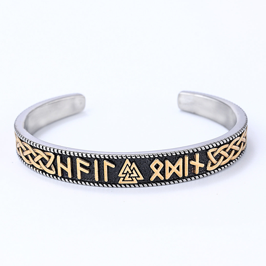 Steel Bracelet – Vintage Nordic Viking Rune Triangle Knot