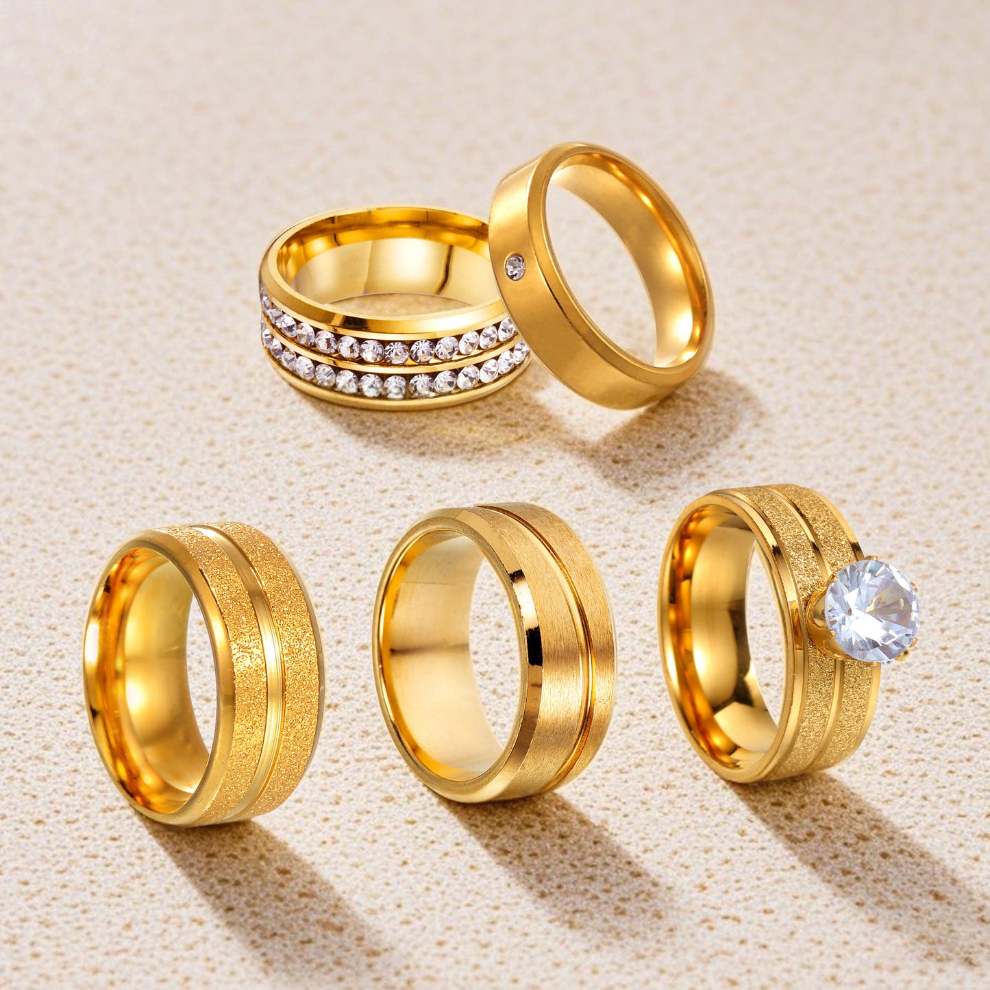 Planderful Stainless Steel Single Wire Matte Couple Ring