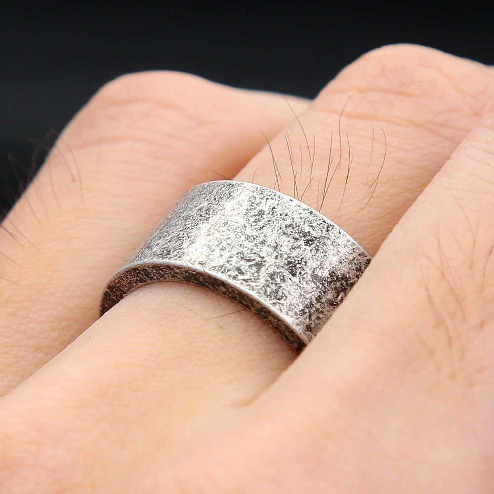 AliExpress Simple Retro Color Titanium Steel Versatile Ring