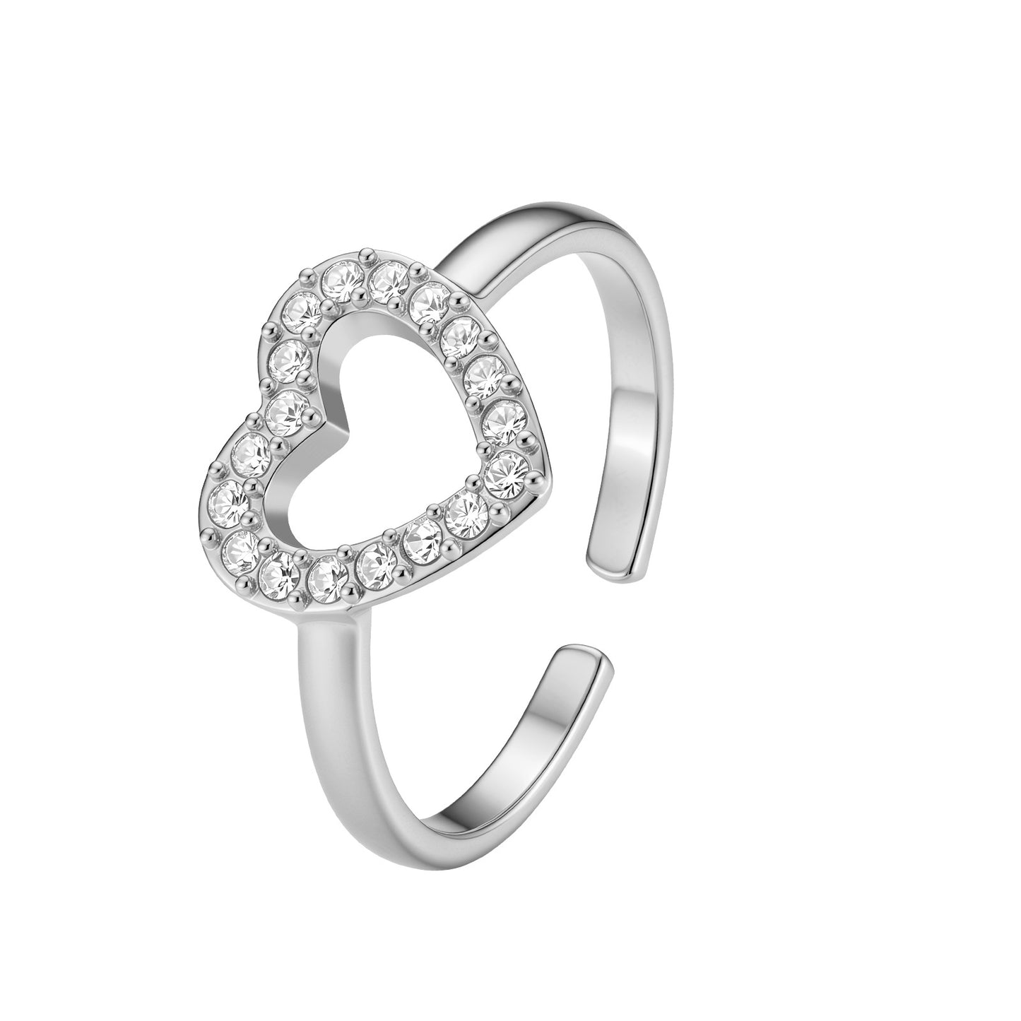 Planderful Zircon Stainless Steel Ring Adjustable For Women Unisex Everyday Genie Jewelry