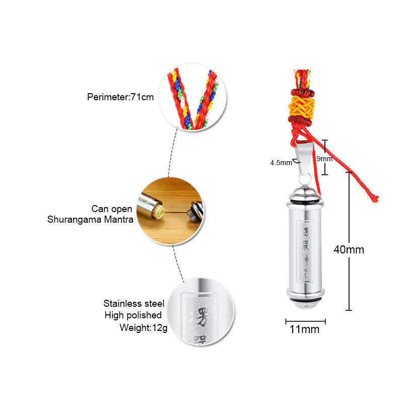 Pendant Stainless Steel Braided Rope Necklace for Men and Women