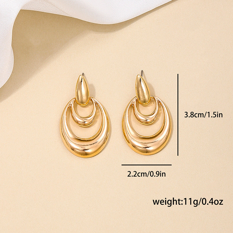 Elegant Circular Drop Earrings - Vienna Verve Collection