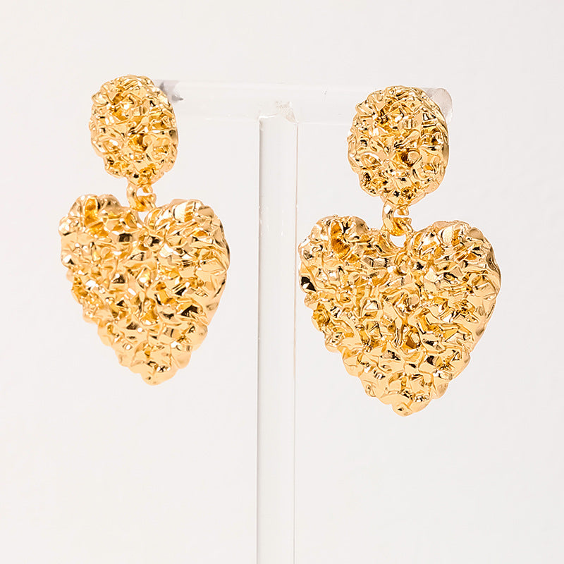 Lava Heart Shaped Pendant Earrings in European and American Style