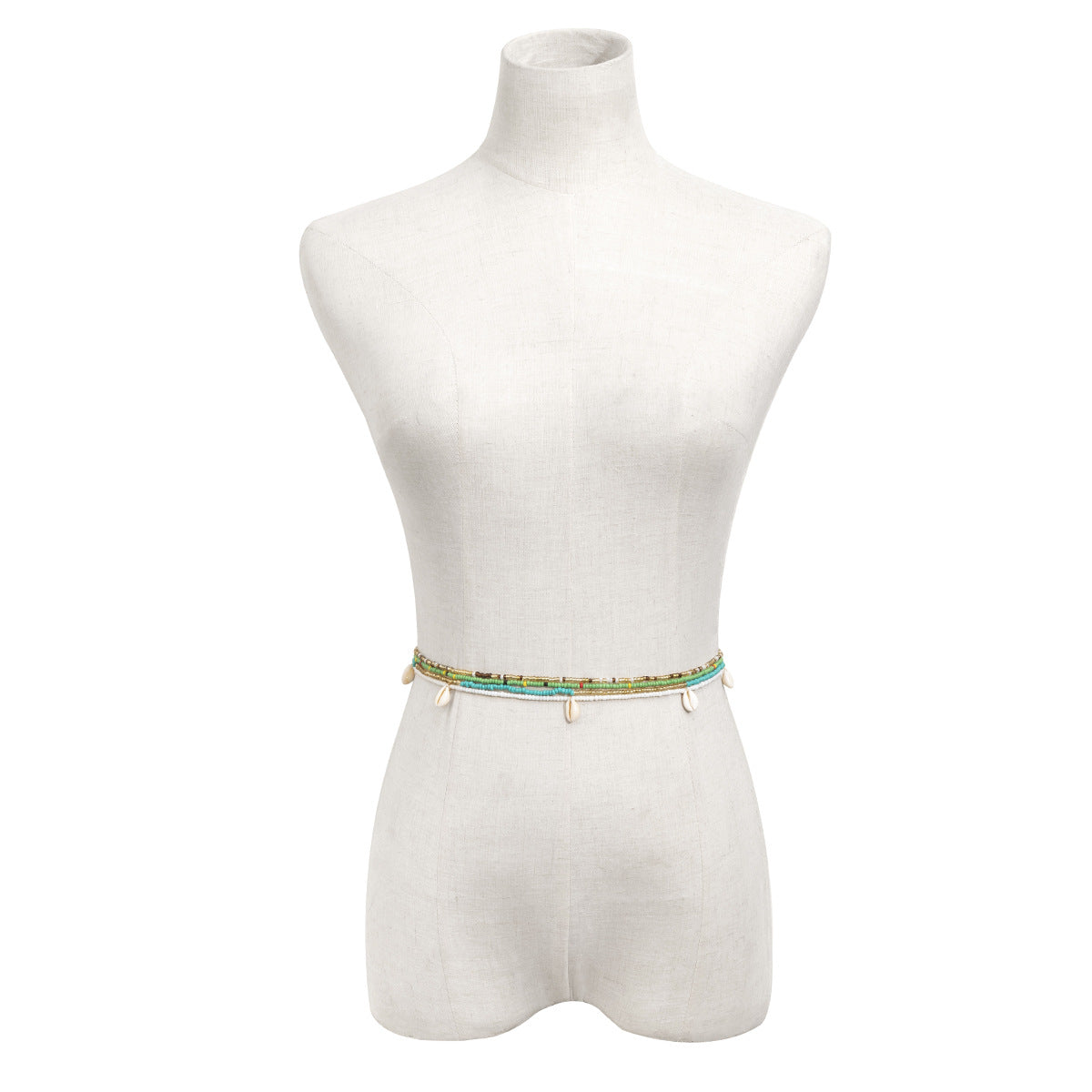 Diverse Color Waist Chain with Shell Fringe and Rice Beads