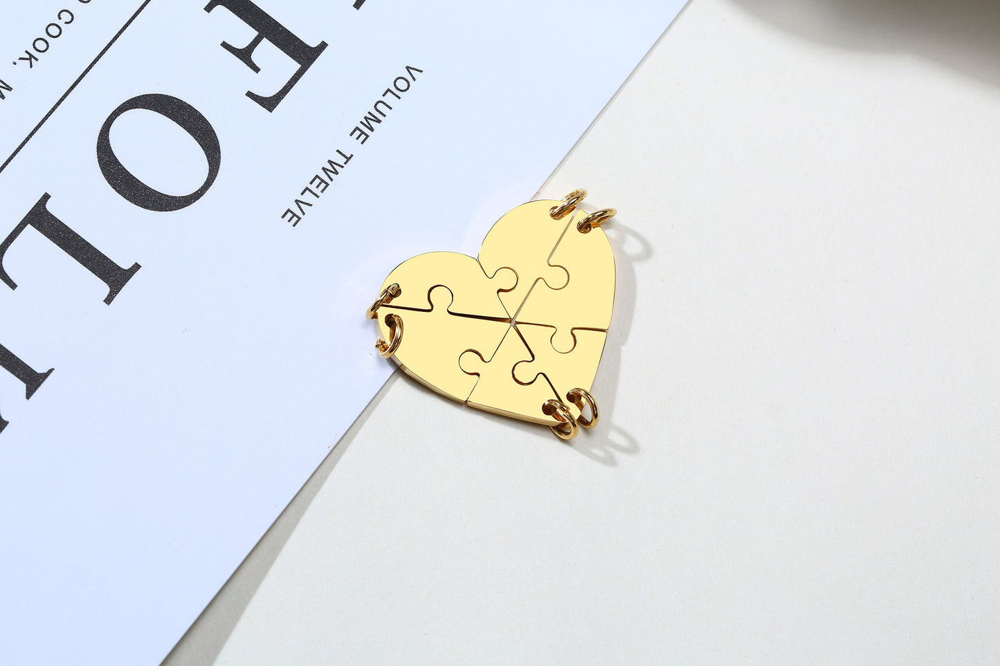 European and American Graduation Friendship Necklace Women's Stainless Steel Love Puzzle Pendant