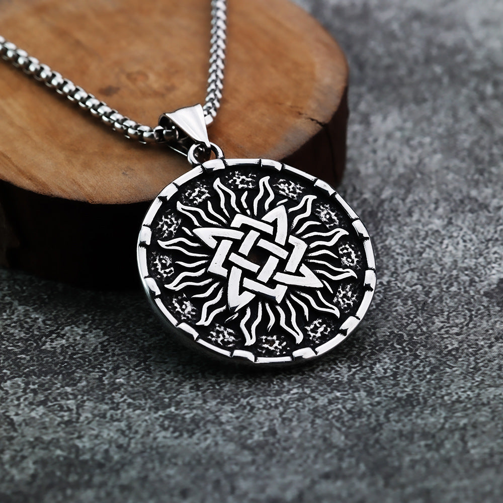 Vintage Men's Jewelry Viking Slav Medal Stainless Steel Pendant