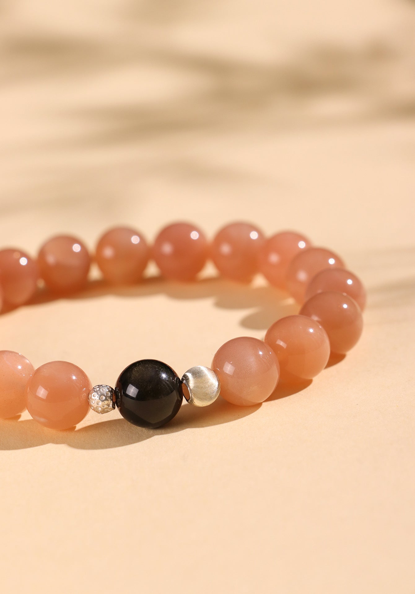 Planderful Fortune's Favor Bracelet – Elegant Beaded Design with Obsidian and Sun Stone
