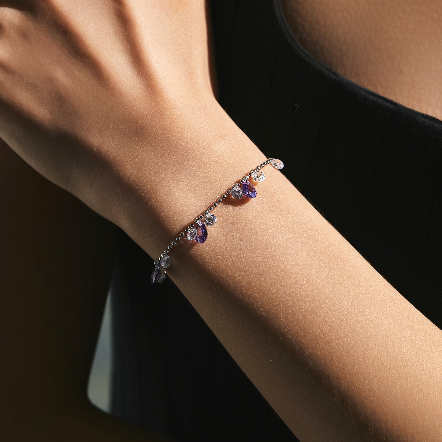 Planderful Everyday Genie Bracelet – Sparkling Zircon and Amethyst Design