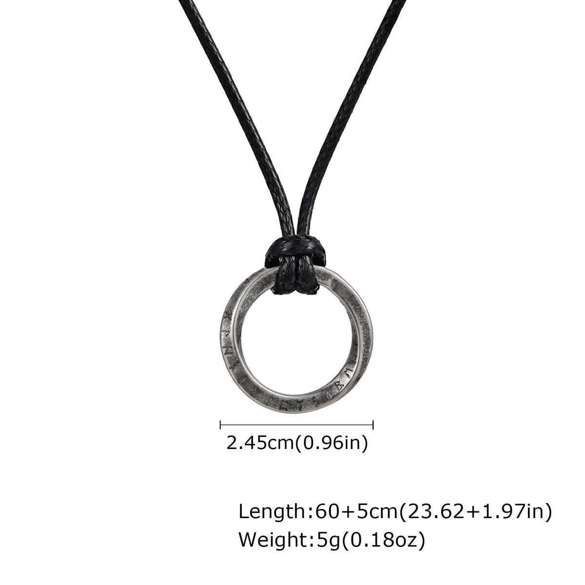 Viking Rune Ring Pendant Necklace — Four Finishes