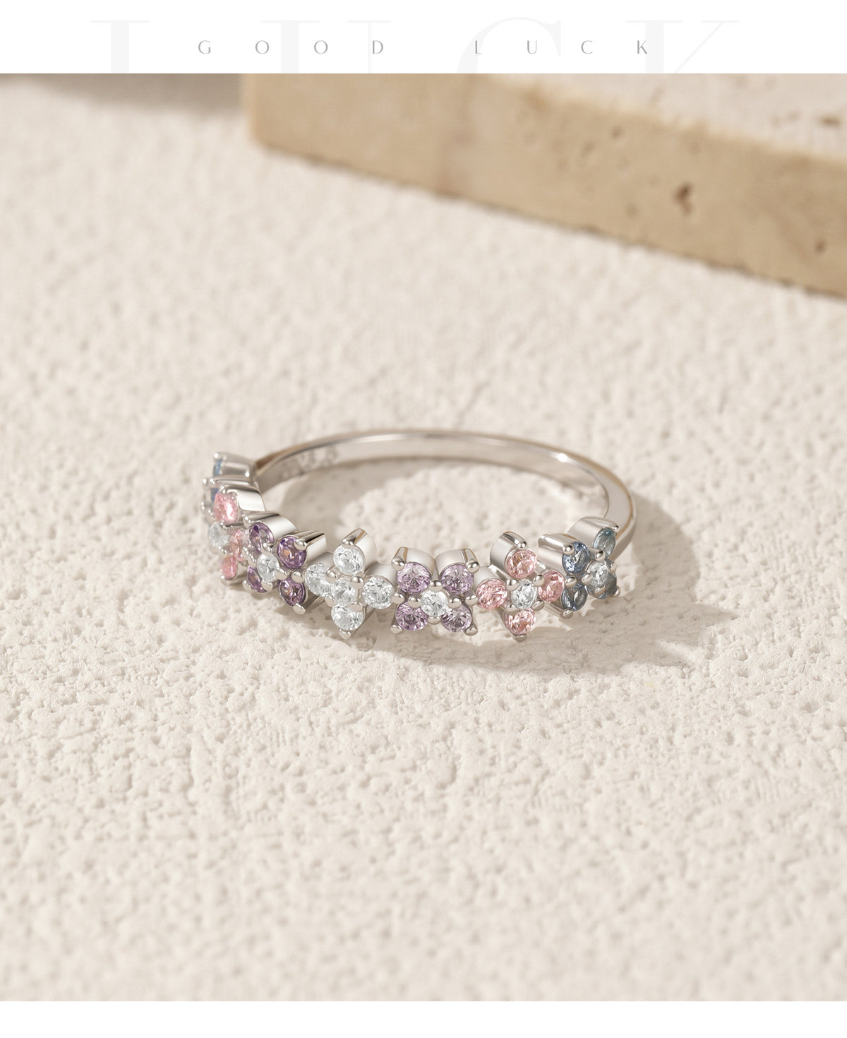 925 Sterling Silver Clover Heart Ring