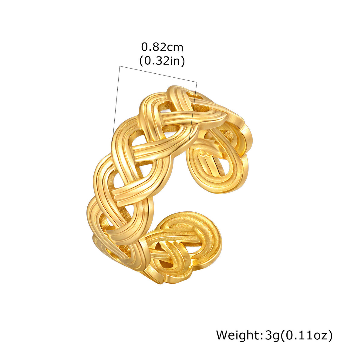 Stainless Steel Lines – Three-Layer Serpentine Braided Regular Line Opening Ring