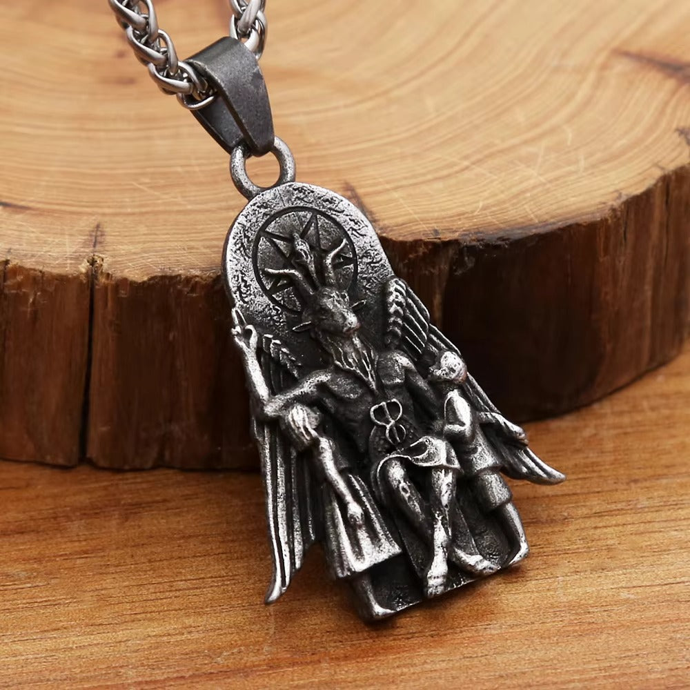 Viking Anubis Stainless Steel Men's Pendant Necklace