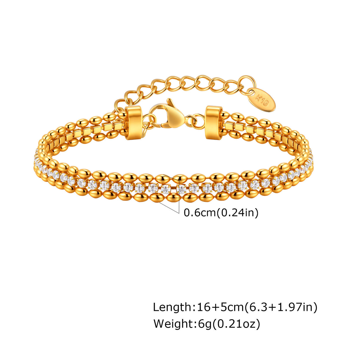 Zircon Vintage Stainless Steel Bracelet