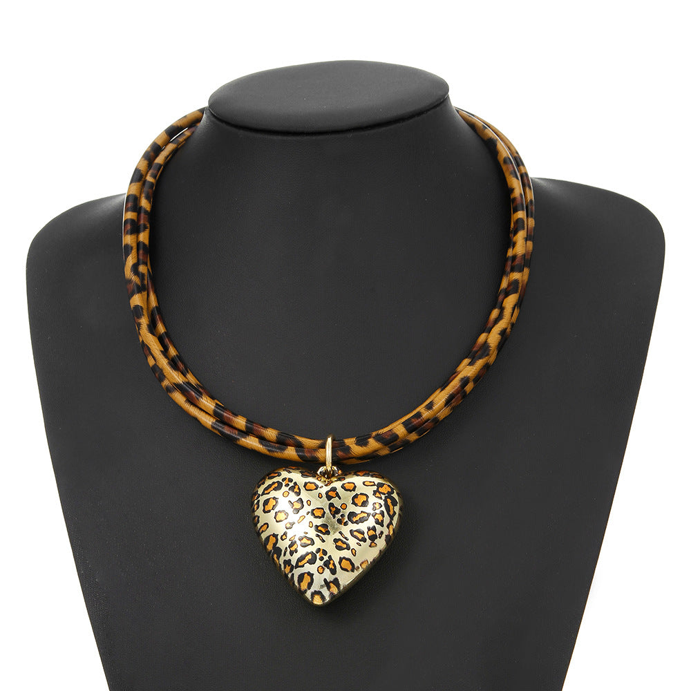 Planderful Savanna Rhythms Leopard Print Leather Rope Necklace – Unique Fashion Statement