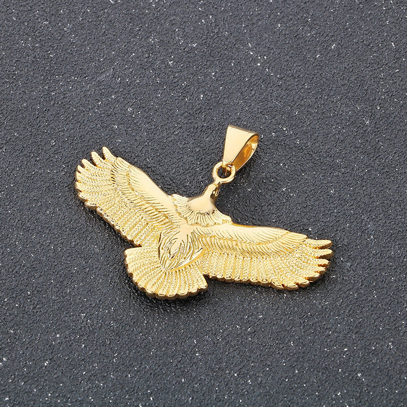 Hiphop Hip Hop Flying Eagle Pendant – Vacuum Electroplating Eagle Necklace