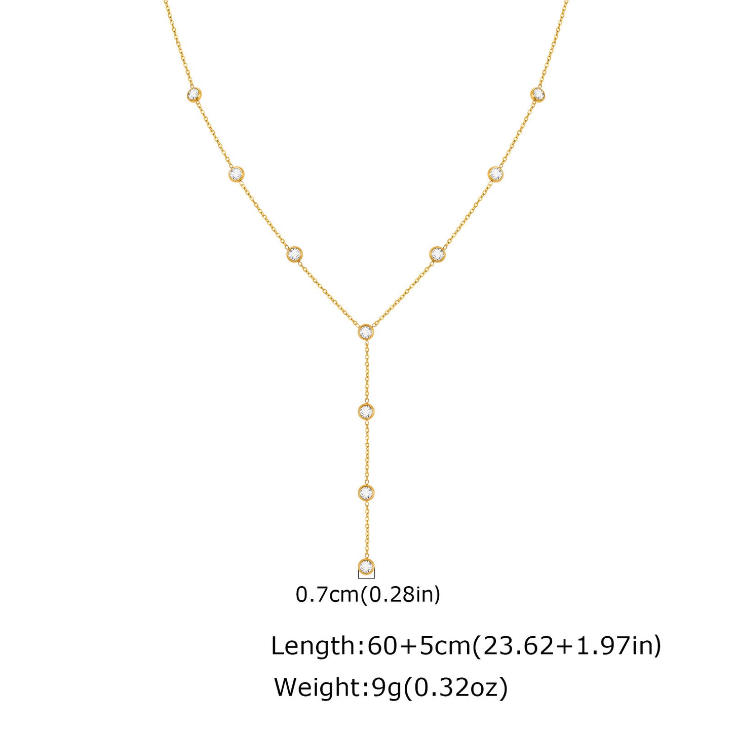 Stainless Steel Autumn & Winter & Double-Layer Imitation Pearl Round Zirconium Necklace