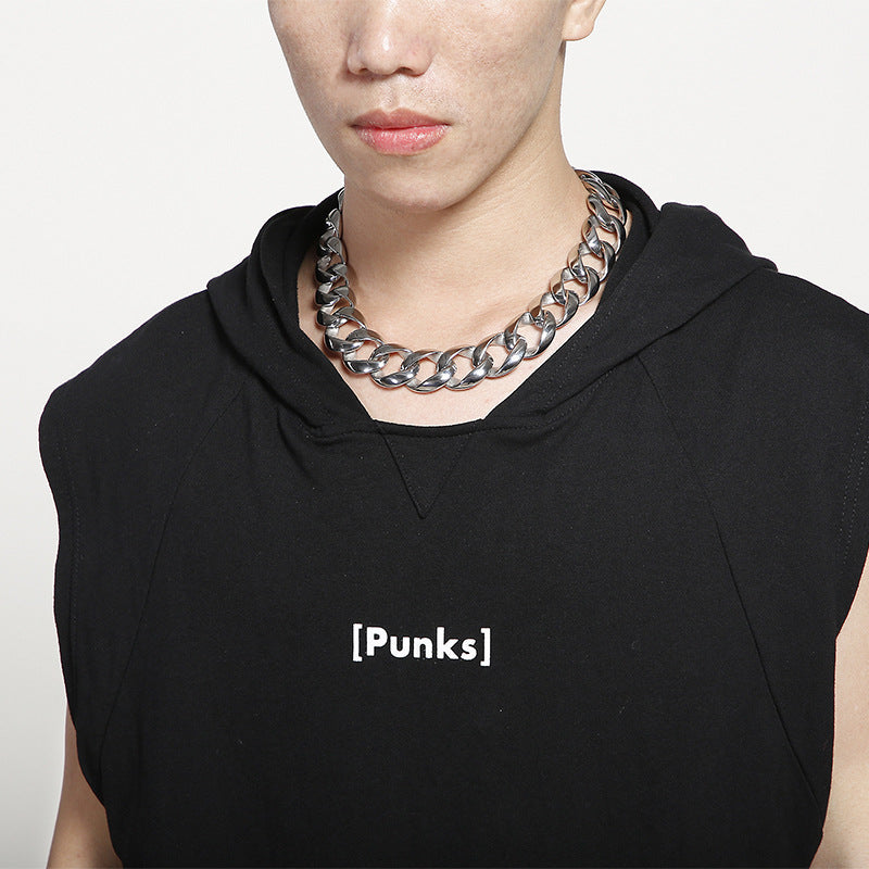 Thick And Wide Casting Twist Chain Stainless Steel Creative Men's Thick And Necklace
