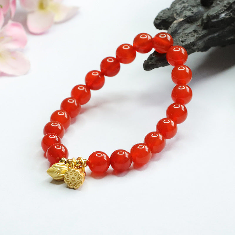 Red Agate Sterling Silver Bracelet - Fortune's Favor Collection