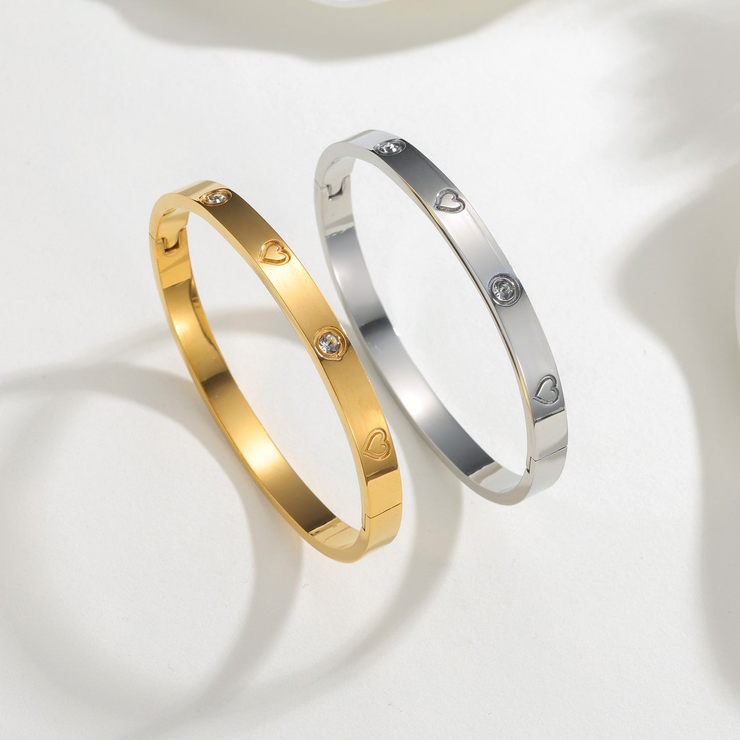 Planderful Titanium Steel Zircon Bracelet Gold Plated Women