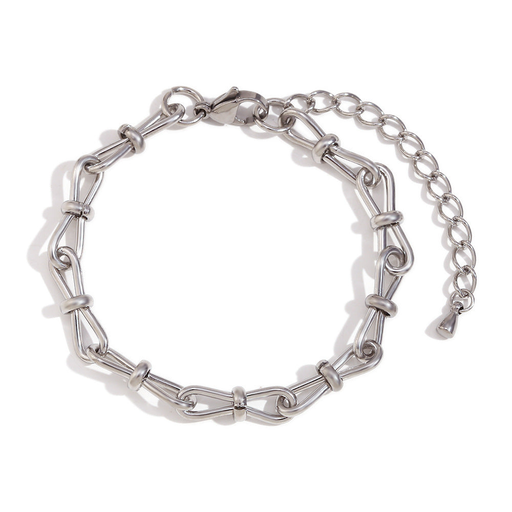 Planderful Jewelry Stainless Steel Bow Bracelet Gold Plated Handcrafted Chain Everyday Genie