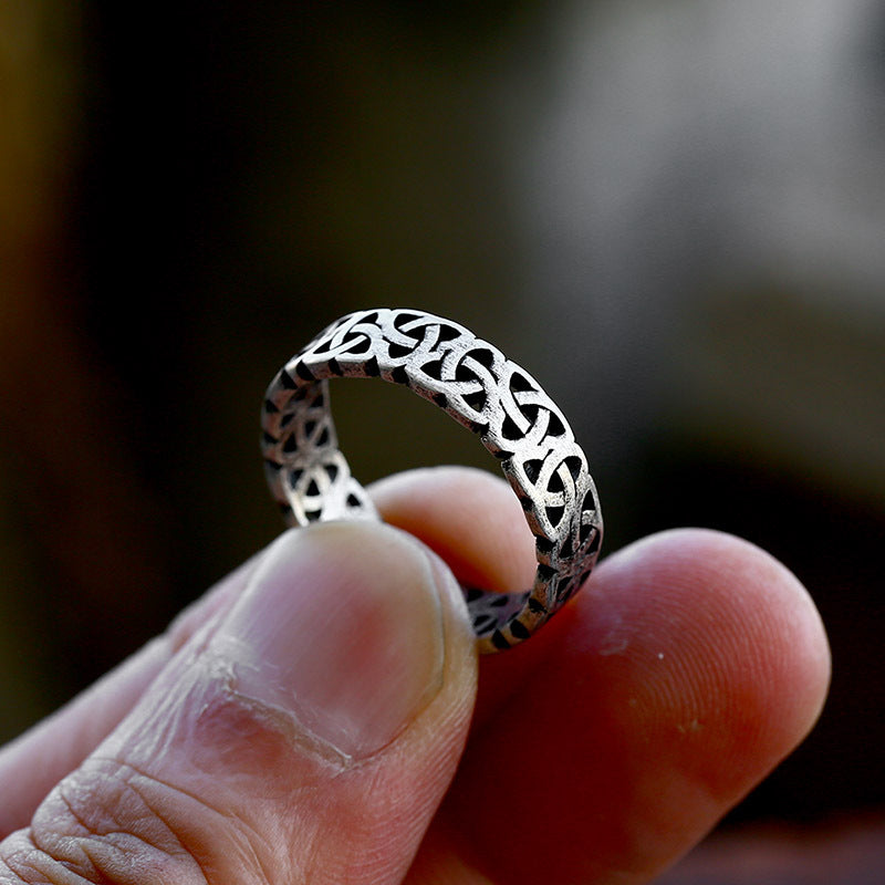 Titanium Steel Celtic Knot Ring - Unisex Viking-Inspired Jewelry for Timeless Style
