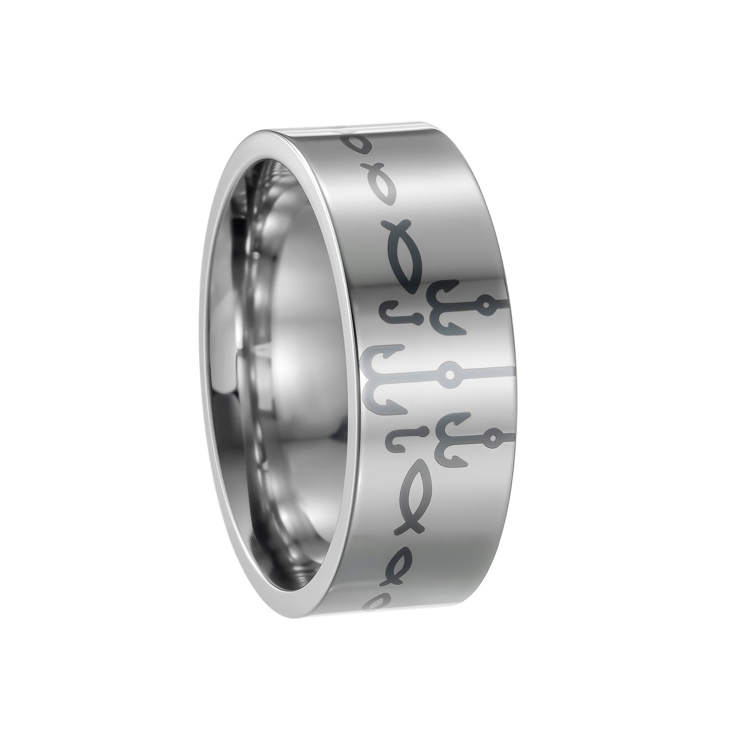 Planderful Stainless Steel Fish Hook Ring For Him Personalized Unisex Jewelry Durable
