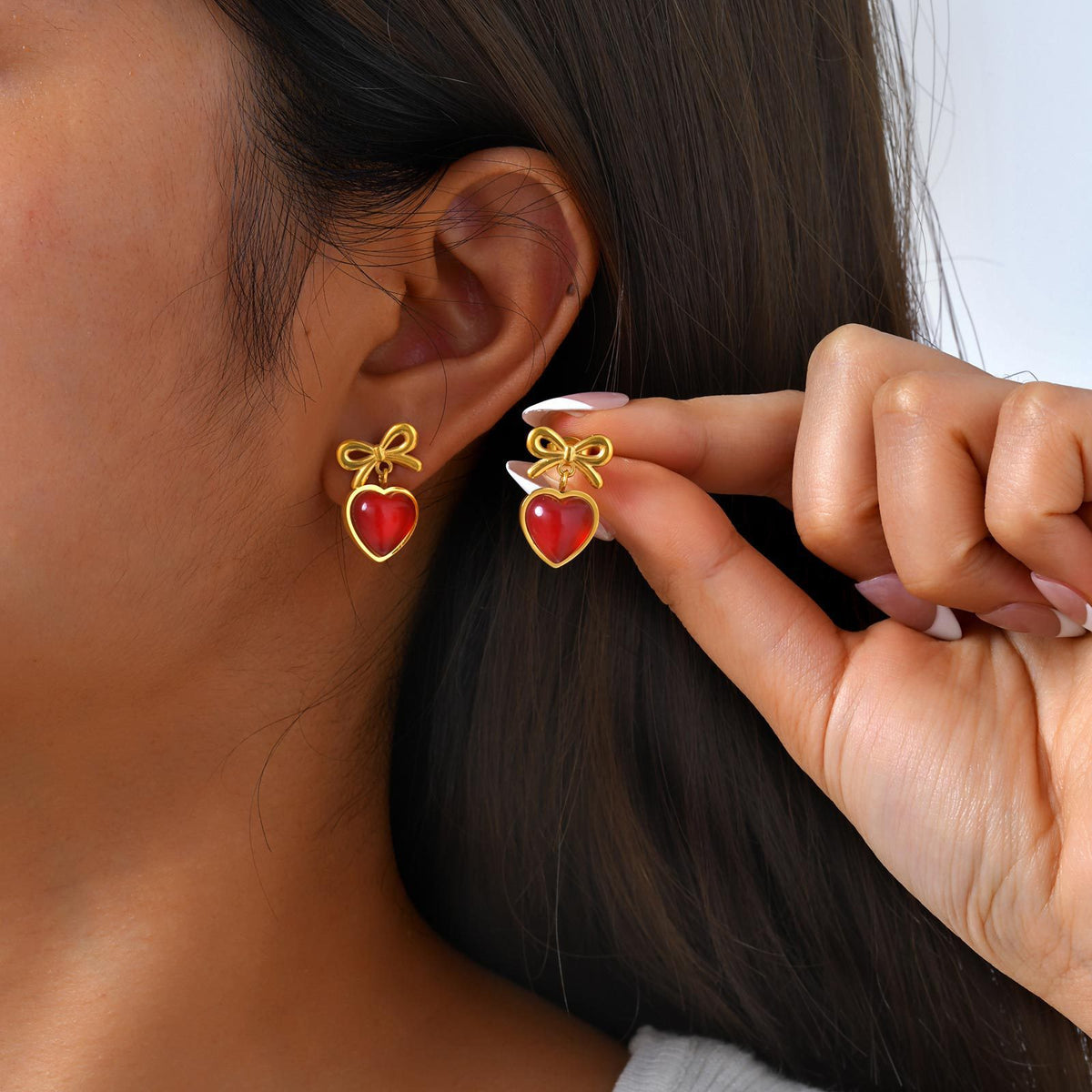Stainless Steel Heart Vintage Earrings