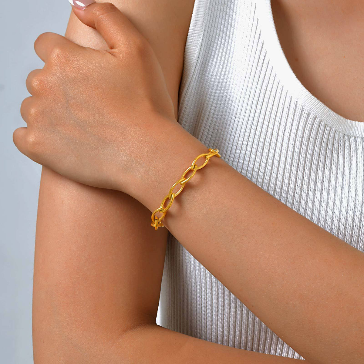 Geometric Stainless Steel Bracelet for Women