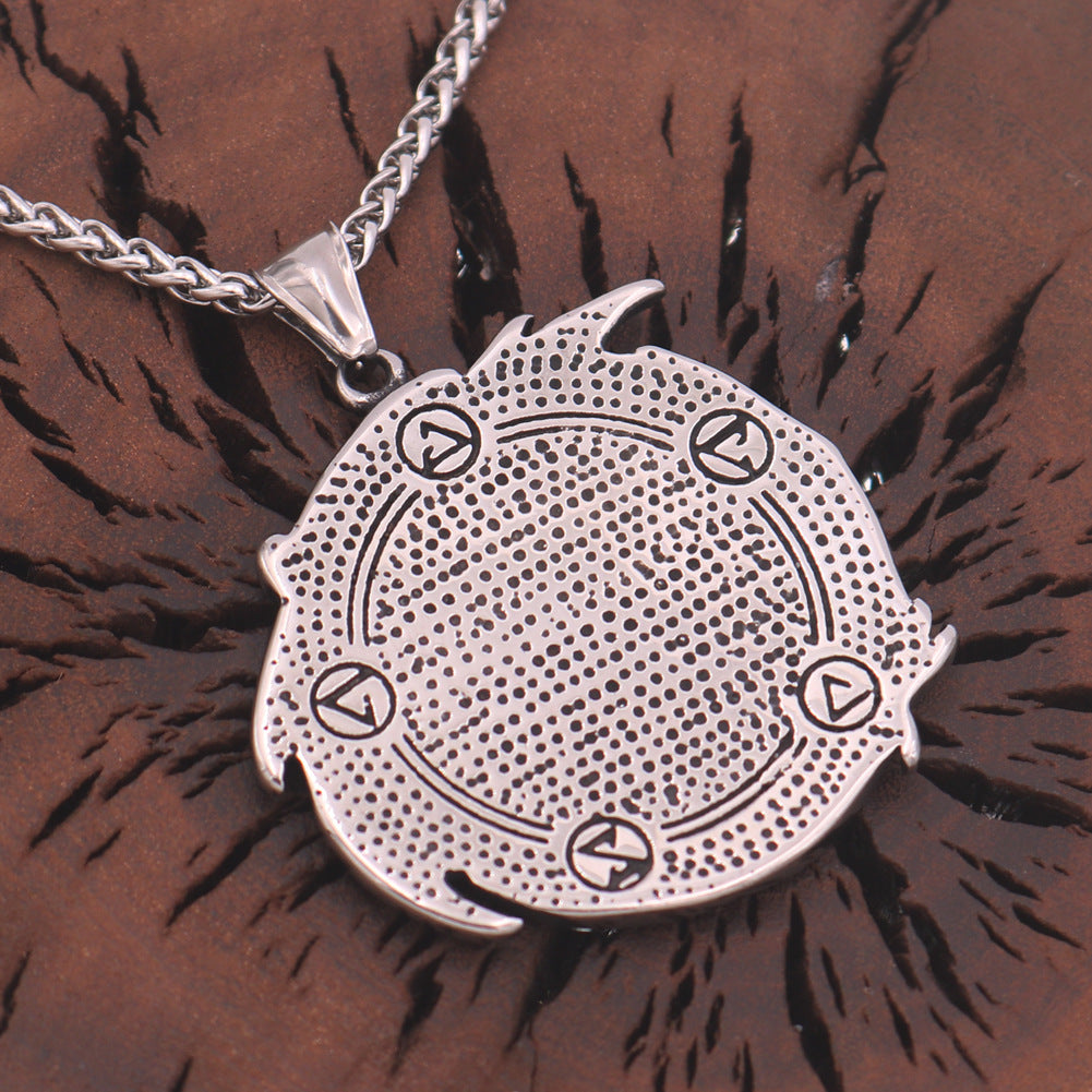 Viking Legend Wolf Hunter Titanium Steel Necklace - European & American Stainless Steel Pendant
