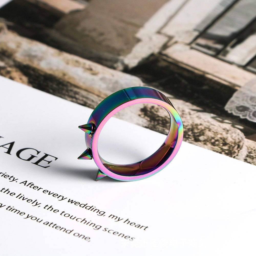 Stainless Steel Ring – Colorful Self-Defense Ring – Piercing Ring.