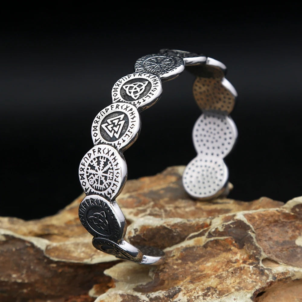 Viking Compass Stainless Steel Men's Bracelet