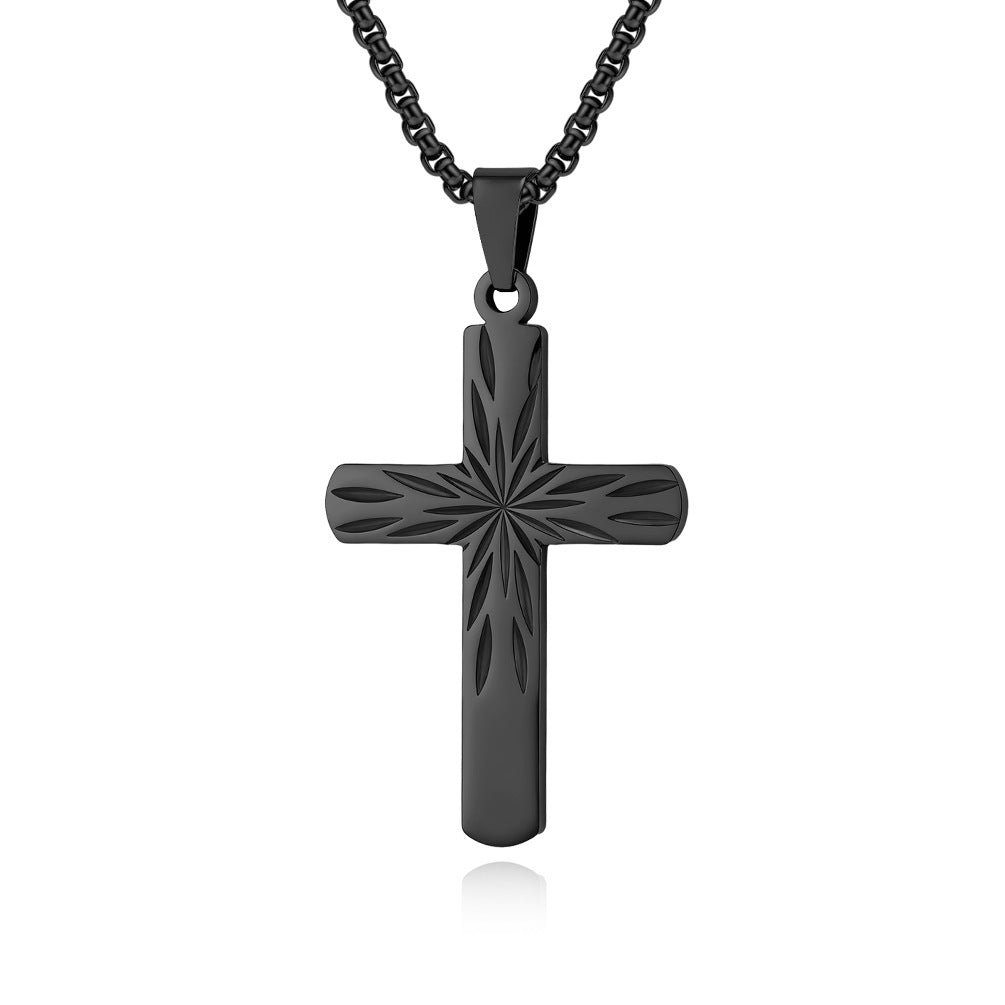 Planderful Titanium Steel Cross Necklace Unisex Pendant Durable Everyday Wear Jewelry for Men and Women