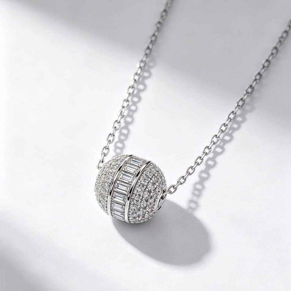 S925 Sterling Silver Moissanite Pendant Necklace