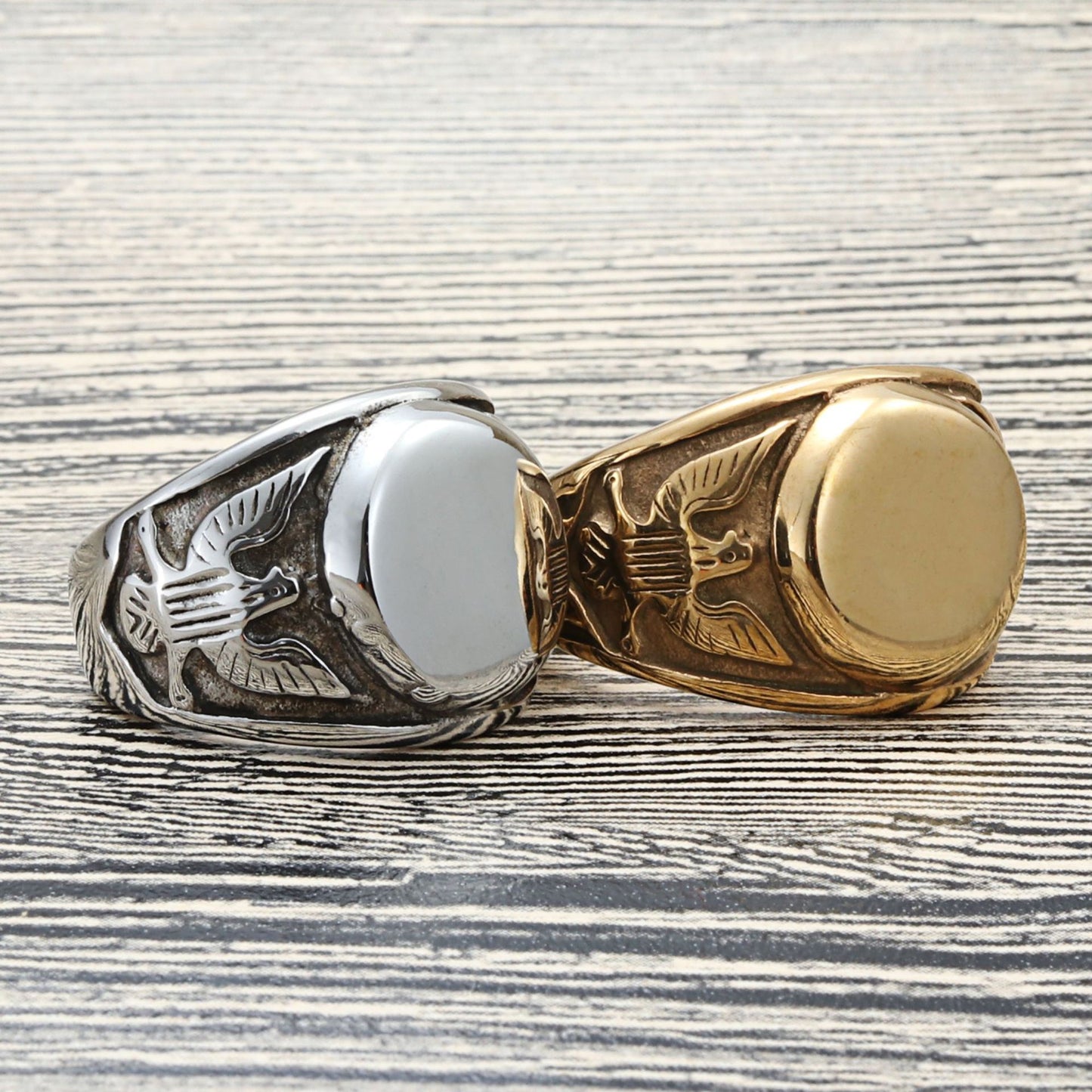 Titanium Steel Retro Eagle Ring for Men - Trendy Punk Design